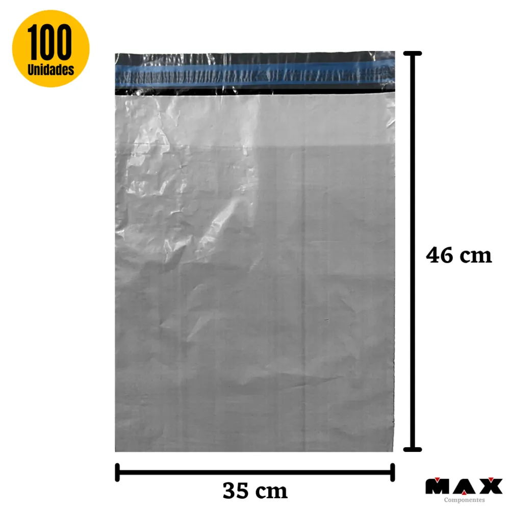 Envelope de Segurança Preto para Envios E-commerce 36cm X 45cm | 100 Unidades ( 1 par )